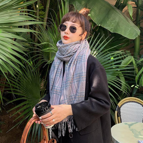 Warm Cashmere Scarf Long Fringed Shawl